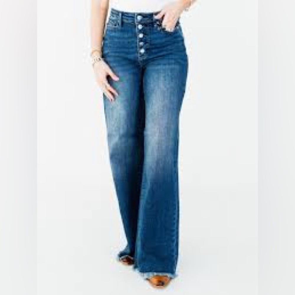 Judy Blue Dark Blue Wide Leg Jeans